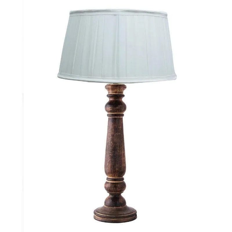 Nivriti Fabric Table Lamp - White,Brown media 4