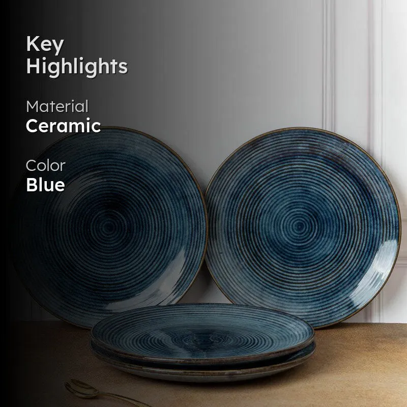 Meghneel Handmade Dinner Plate (Blue) - Set of Four media 2