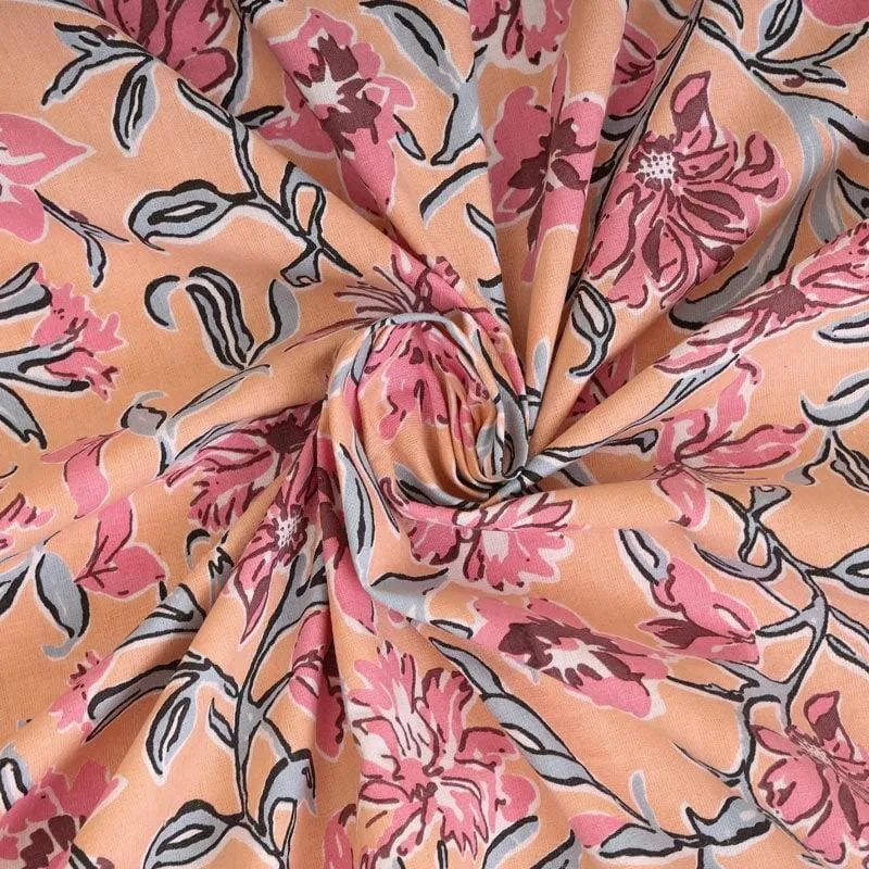 Nazakat Jaipuri Cotton Bedsheet (Baby Pink) - 144 TC media 5