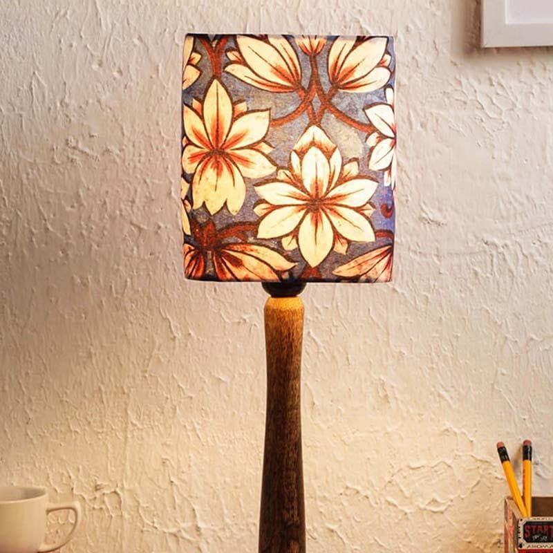 Indigo Blossoms Fabric Table Lamp - Multicolor