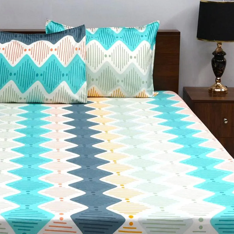 Keya Zig Zag Microfiber Bedsheet - 110 GSM media 1