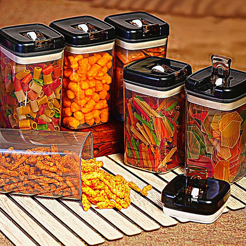 Snaplock Pure Keep Air Tight Container (Black/1000 mL Each) - Set of Twelve media 6