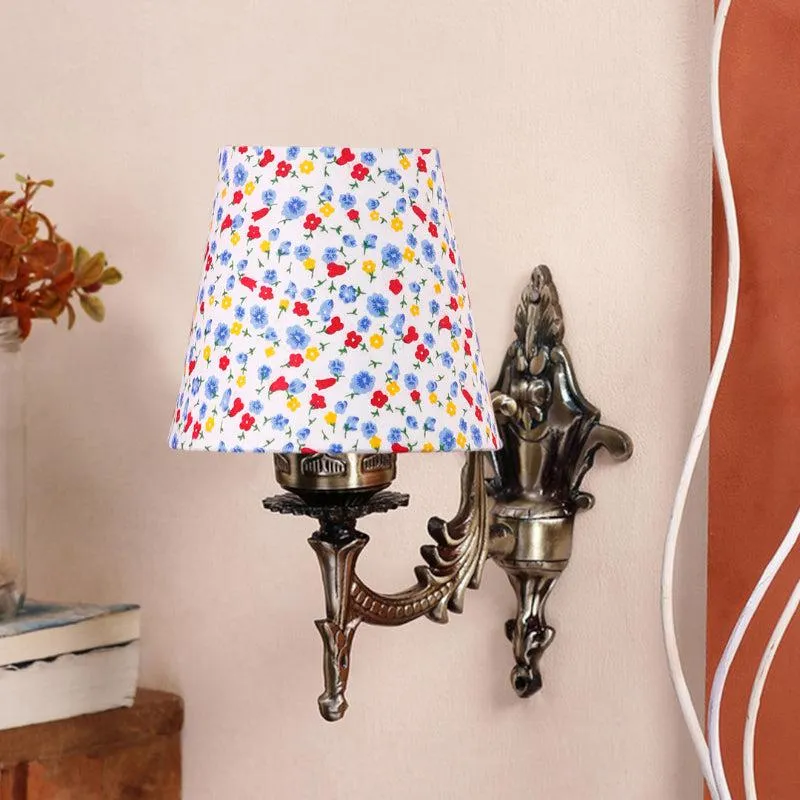 Vista Edrel Color Splash Conical Fabric & Metal Wall Lamp media 3