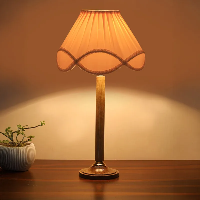 Terra Lights Table Lamp With Wooden Base - White media 2