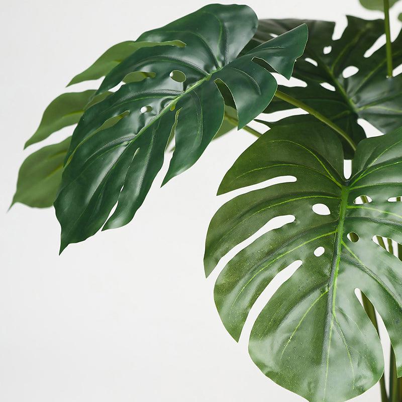 Faux Everlasting Monstera Plant With Black Plastic Pot - 58 cm media 4