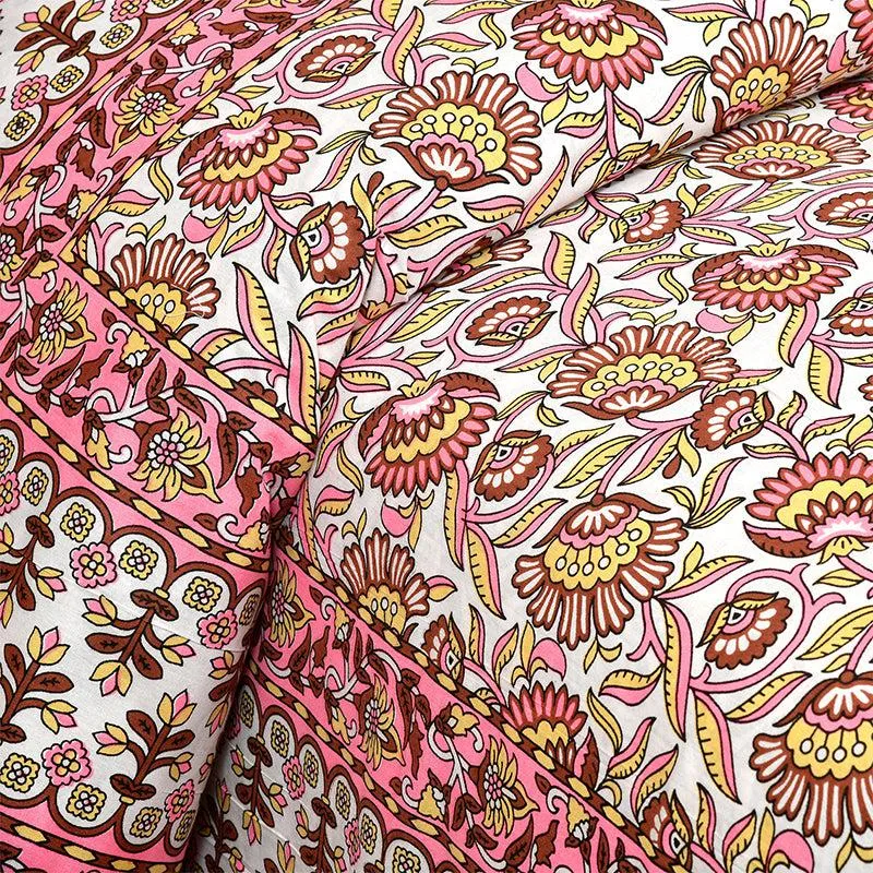Uma Ethnic Cotton Bedsheet (Pink) - 180 TC media 3