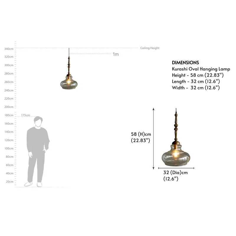 Kurasi Oval Glass Ceiling Lamp media 8