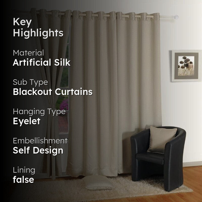 Swayam Kinaash Jacquard Curtain - Beige media 2