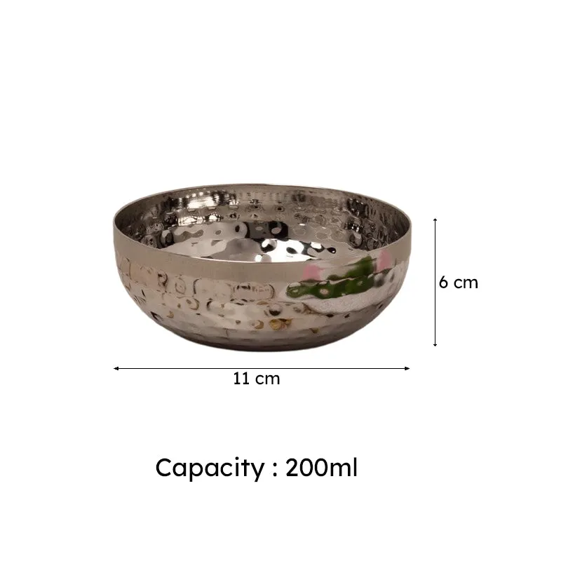Vintage Charm Hammered Serving Bowl (200 ML Each) - Set Of Two media 5