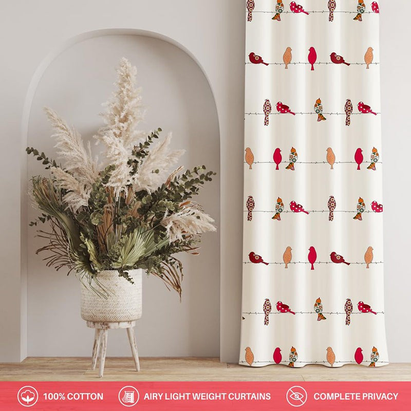 Urban Space Pakshi Curtain (Pink) - Set Of Two media 3