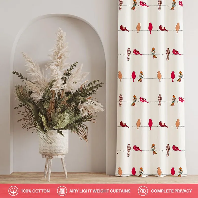 Urban Space Pakshi Curtain (Pink) - Set Of Two media 3