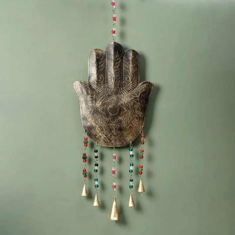 Hamsa Palm Metal Wall Accent media 3