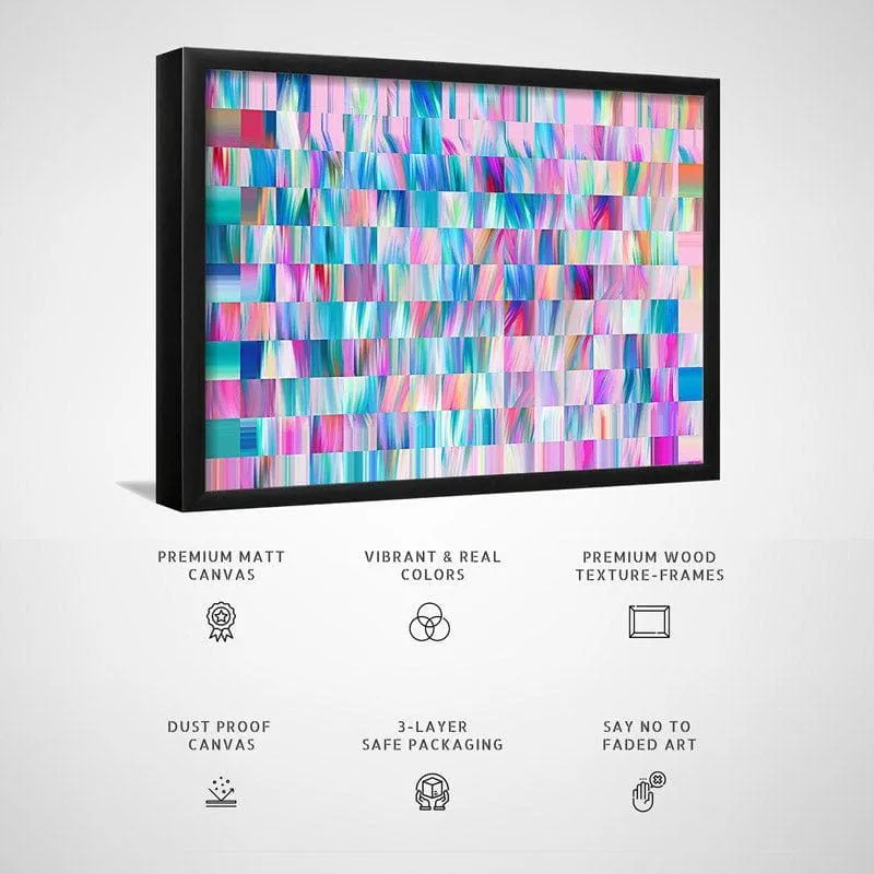 Pixel Plasm Canvas Wall Painting - Black Frame media 5