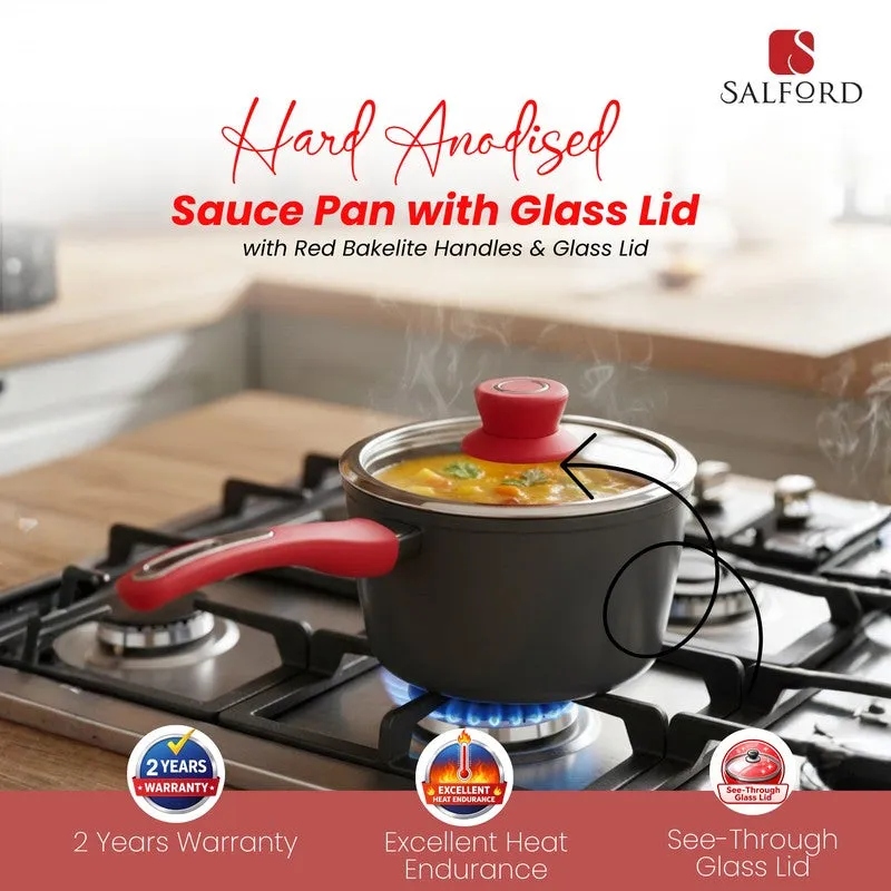 Salford Forged Non Stick Saucepan with Glass Lid (Black) - 1700 mL media 4