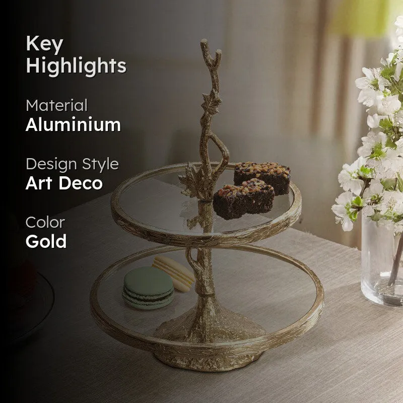 Golden Leaf Two Tiered Cake Stand media 2