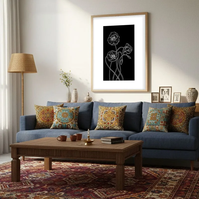 Dark Garden Canvas Wall Painting With Brown Frame media 5