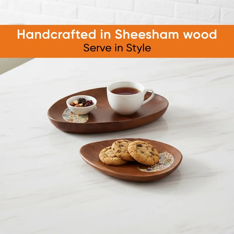 Paisley Yin Yang Wood Platter - Set of Two - 3