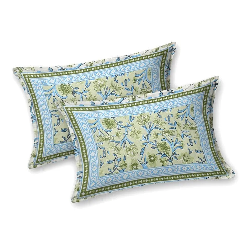 Bloomen Cotton Bedsheet (Green,Blue) - 240 TC media 4