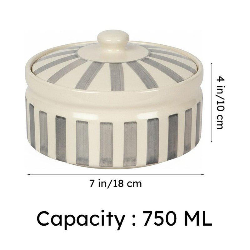 Ceramic Serving Bowls (Grey,White,750 mL Each) - Set Of Two media 6