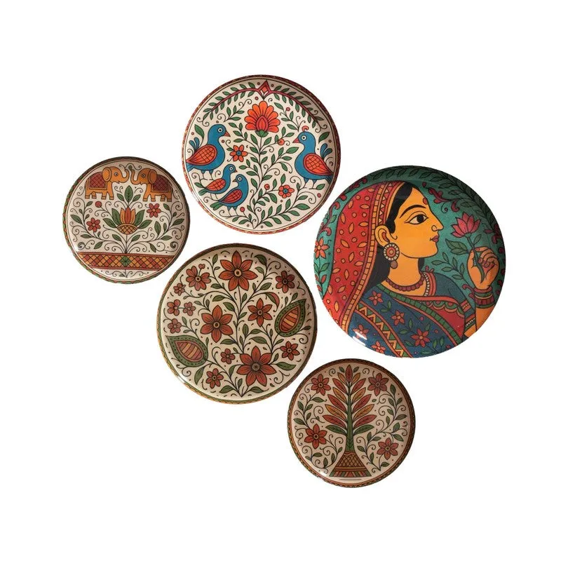 Mughal Bloom Wall Plates - Set of Five media 4