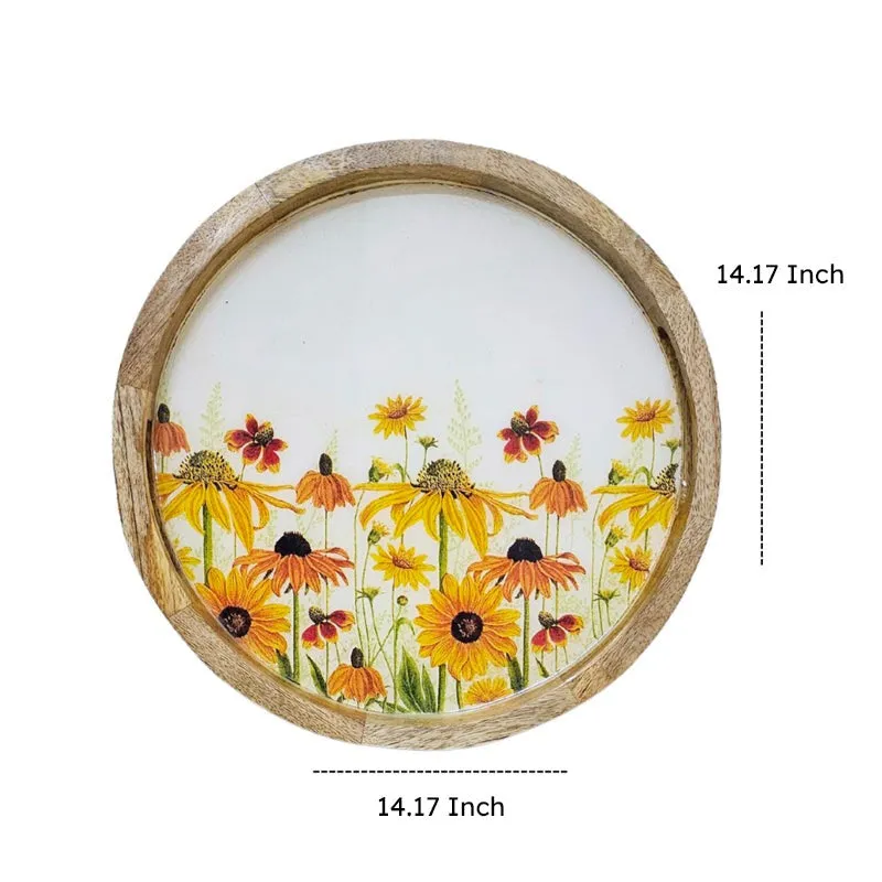 Sunflower Fileds Wood Serving Tray media 9