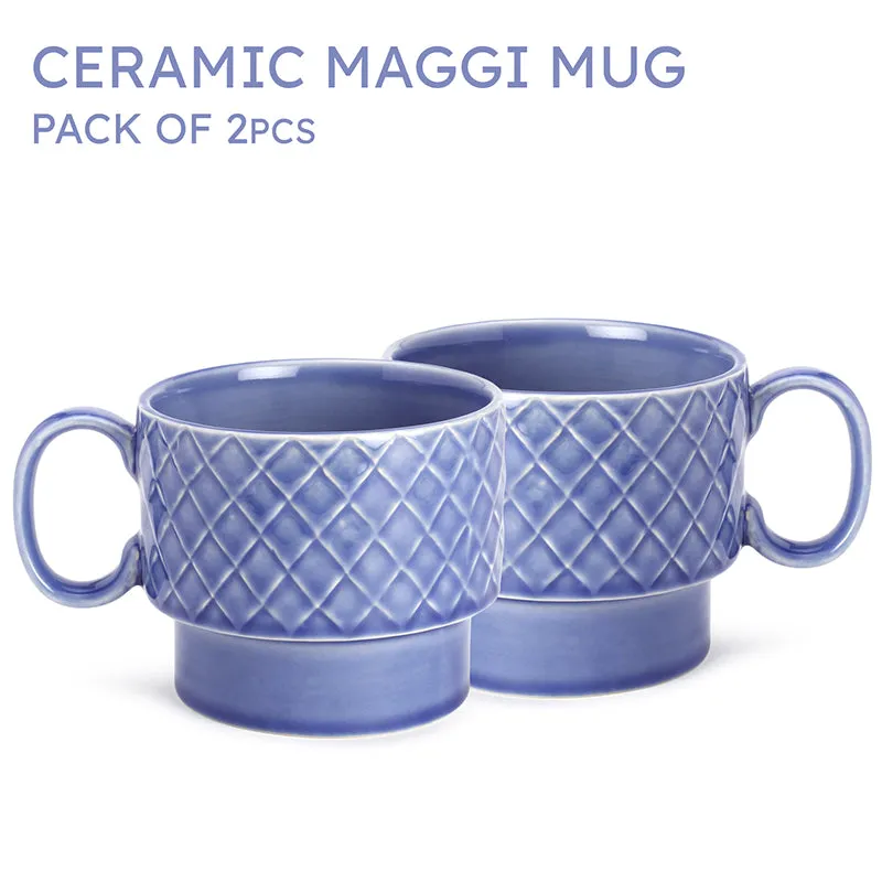 Fjord Ceramic Coffee Mug (500 mL Each/Mist Blue) - Set of Two media 6