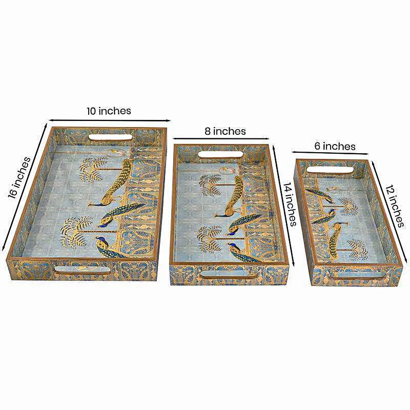 Chitramayi Wood Serving Tray - Set Of Three media 8