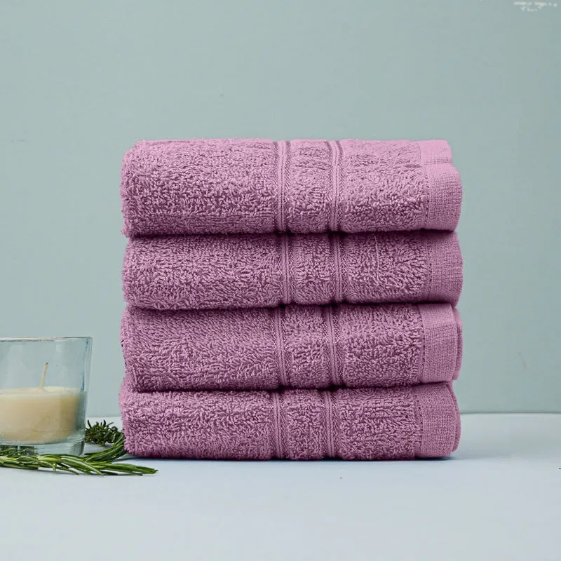 Micro Cotton LuxeDry Soothe Face Towel (Purple) - Set Of Four media 1