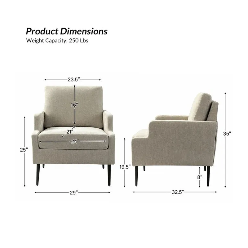 Nexora Neem Wood Accent Chair - Beige media 7