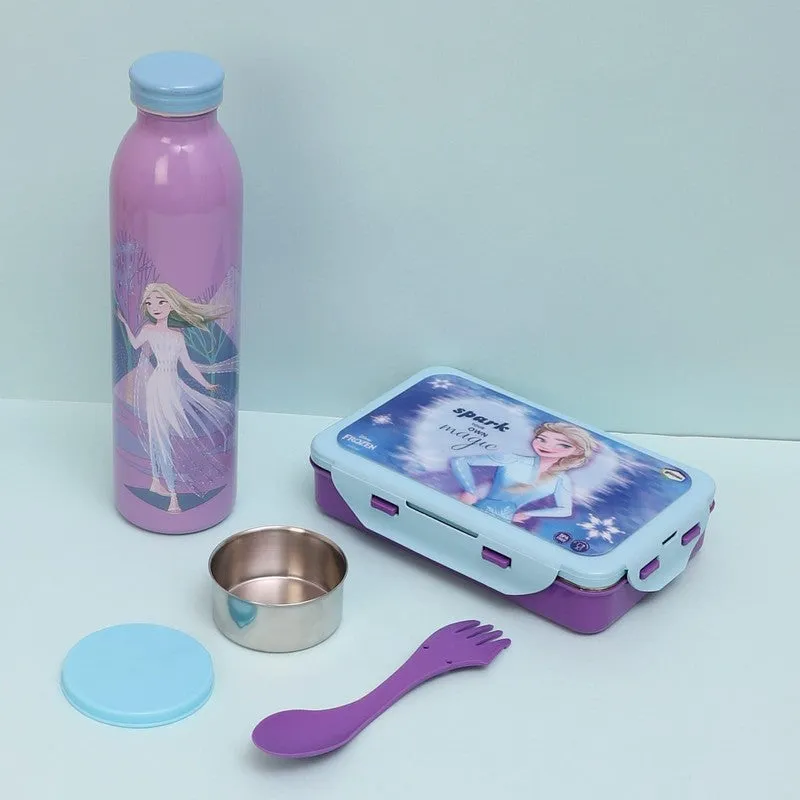 Elsa & Anna Lunch Box 700 ML With 650 ML Lunch Box - Two Piece Set media 1