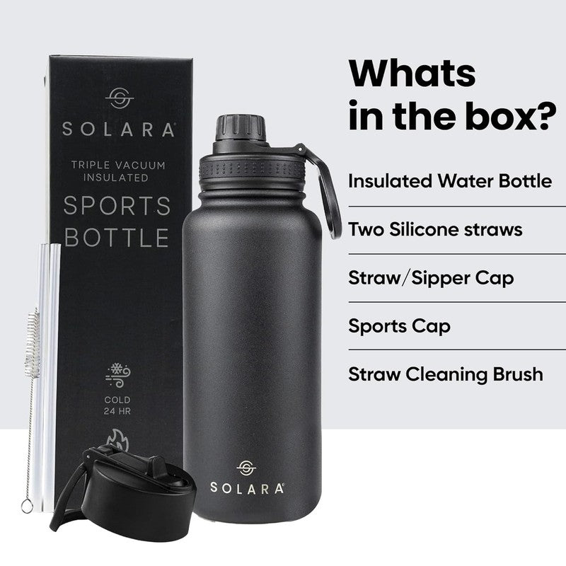 Solara Insulated Stainless Steel Bottle (1000 mL) - Black media 7