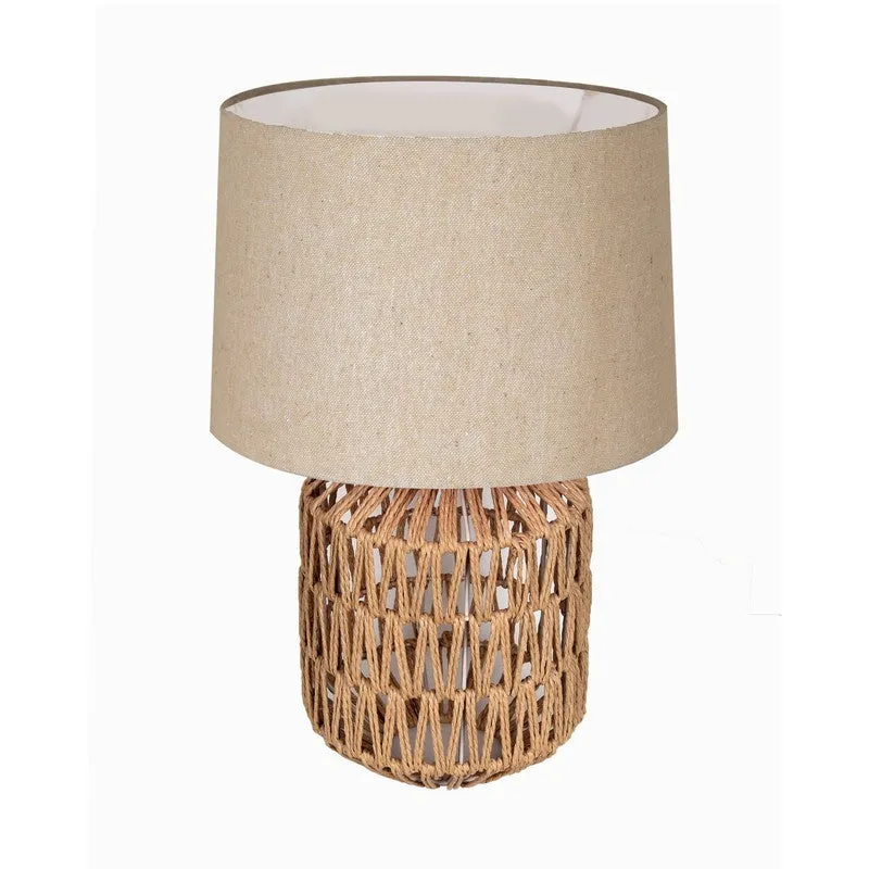 NeoAura Modern Raffia Table Lamp - Beige media 4
