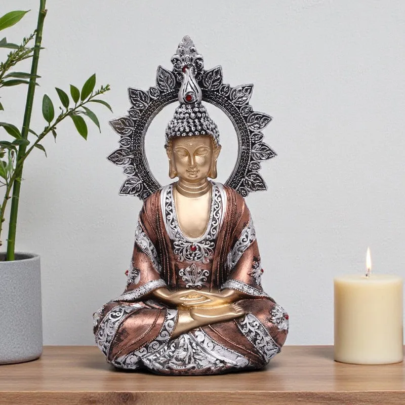 Azure Peace Buddha Idol - Copper media 1