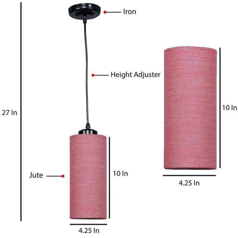 Solid Squad Jute Ceiling Lamp - Pink media 6