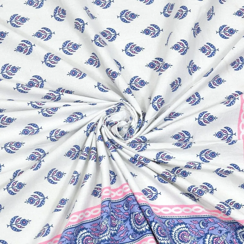 Nestva Cotton Bedsheet (White,Purple,Pink) - 240 TC media 5