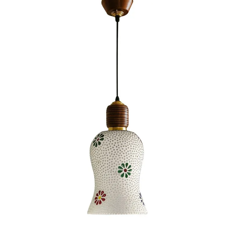 Mosaic Arch Pendant Wooden Ceiling Lamp media 4