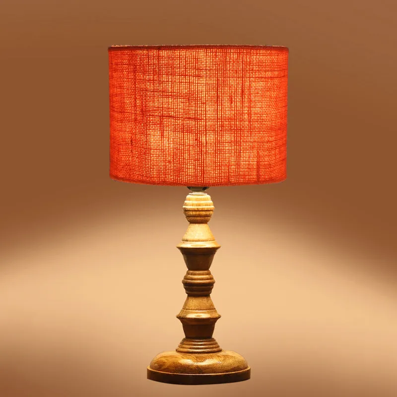 Sienna I Timber Wooden Table Lamp - Orange,Brown media 5