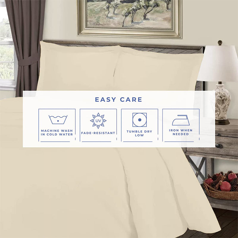 Evelyn 100% Cotton Satin Weave Bedding Set - Ivory - 400 TC media 4