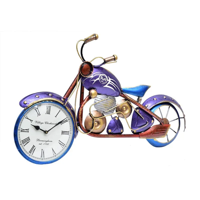 Urban Motorcycle Style Metal Wall Clock media 6