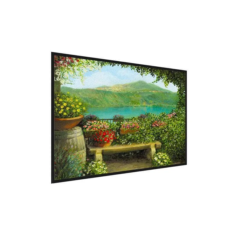 Castel Gandolfo Canvas Wall Painting - Black Frame media 3