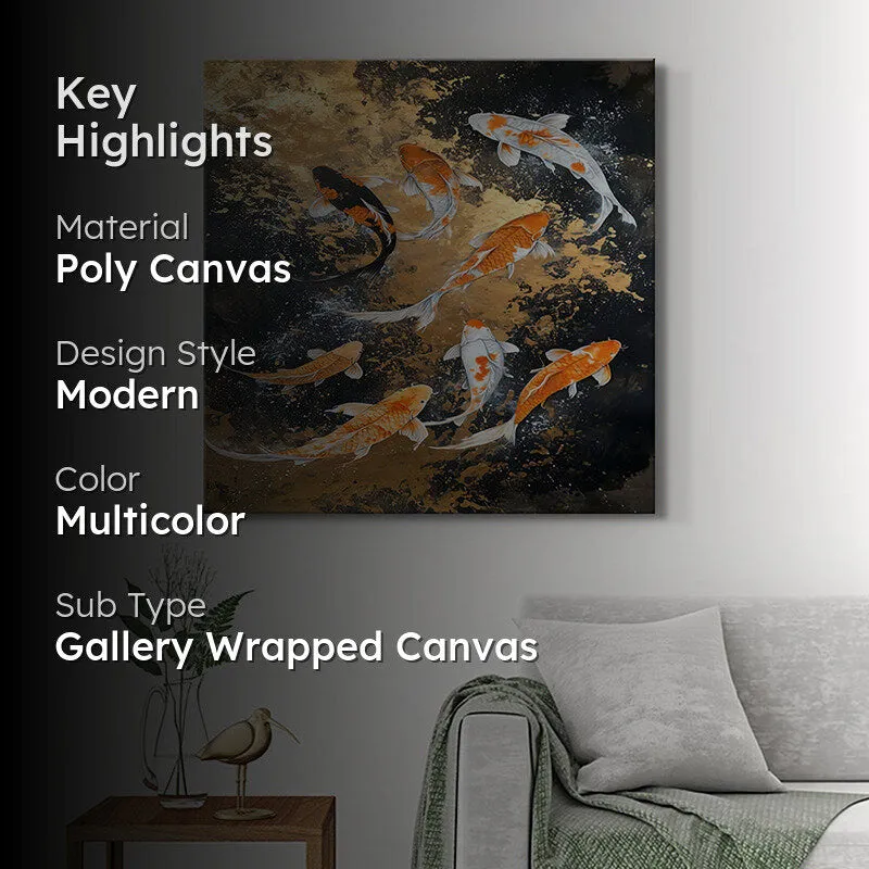 Koi Fish Poly Canvas Wall Painting media 2