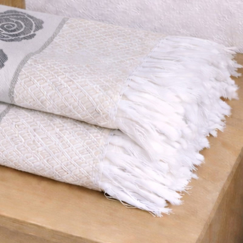 Rosette Cotton Hand Towel (Navy) - Set Of Four media 6
