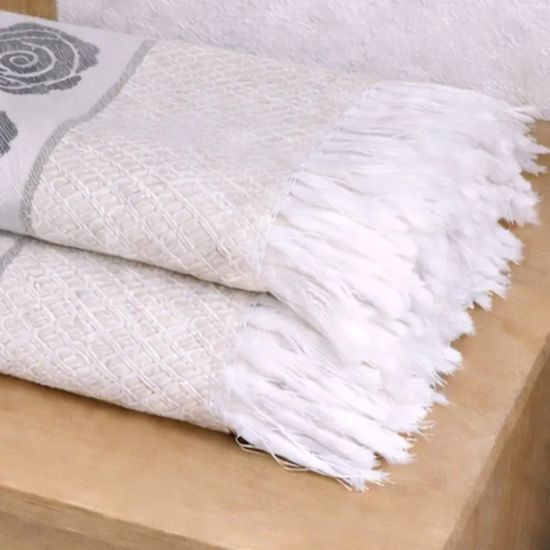 Rosette Cotton Hand Towel (Navy) - Set Of Four media 6