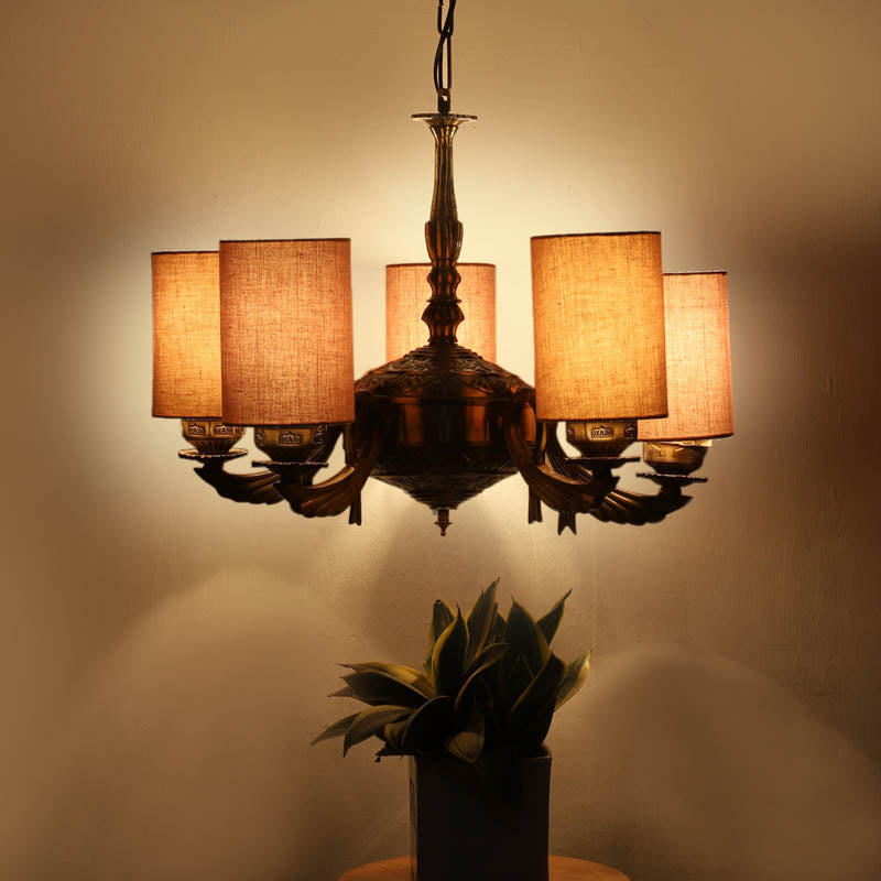 Shard Cylindrical Golden Antique Ceiling Lamp