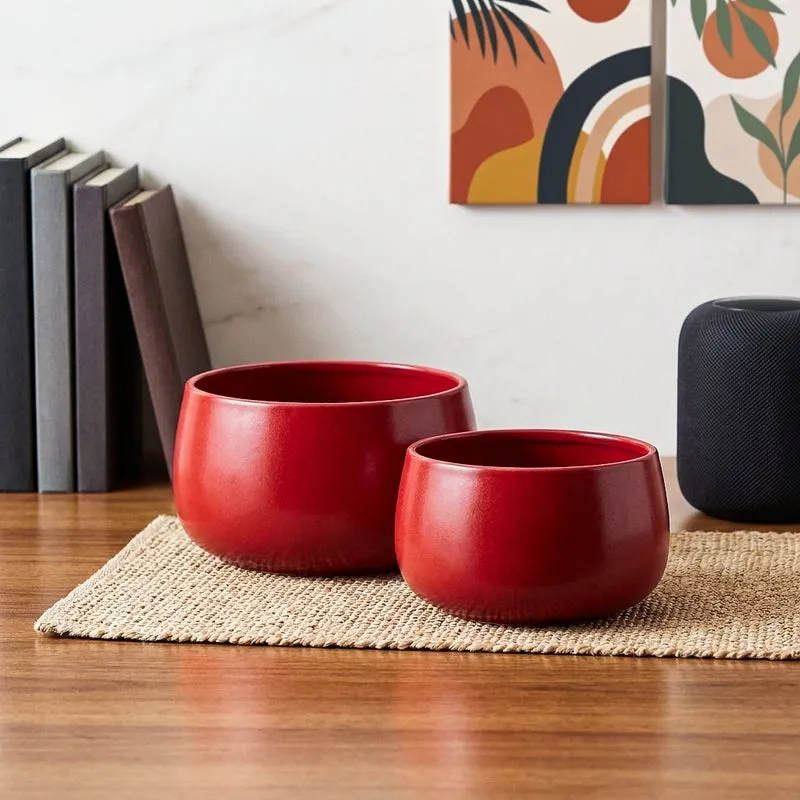 MinimalAura Pots & Planters (Red) - Set of Two media 1