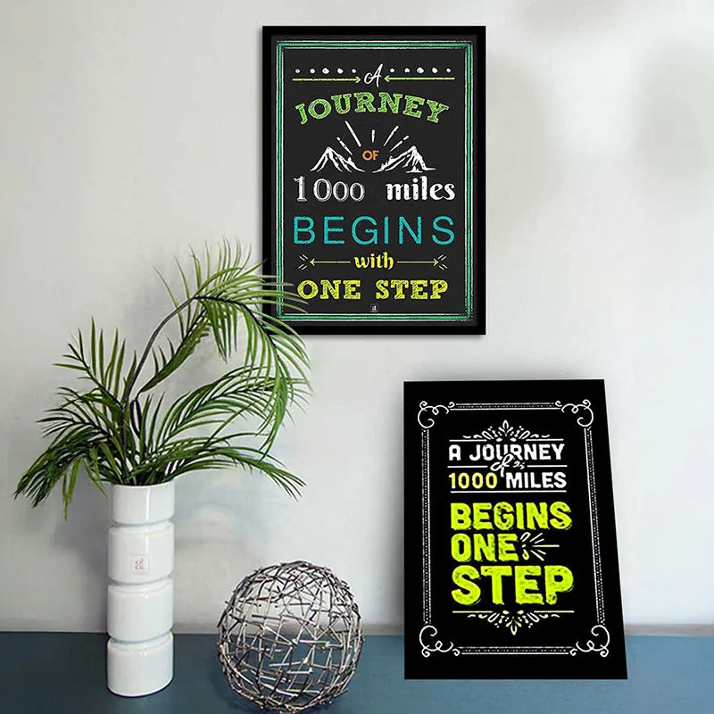 1000 Miles & One Step Wall Art - Set Of Two media 3