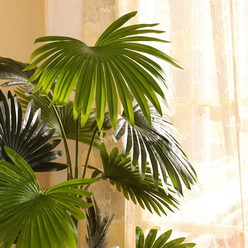 Faux Realistic Areca Plant With Black Plastic  Pot - 5.2 Feet media 4