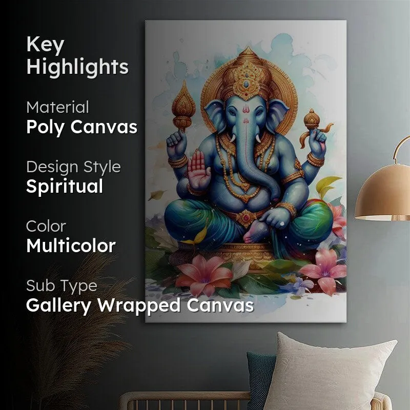 Mystic Ganesha Poly Canvas Wall Painting media 2