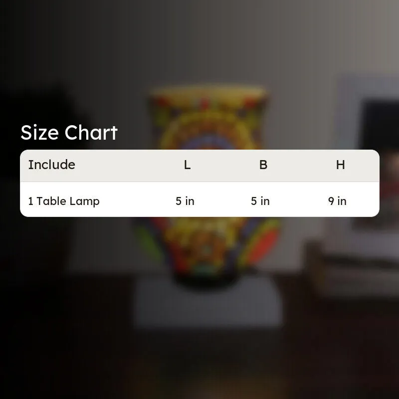 Glorite Mosaic Glass Table Lamp With Wooden Base - Multicolor media 10