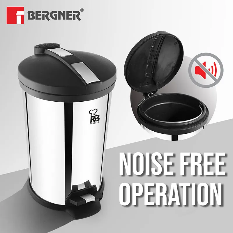 Bergner Silver Step Stainless Steel Pedal Dust Bin - 12,000 mL media 6